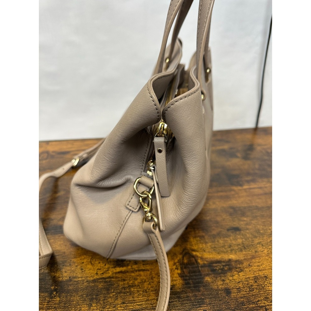Kate Spade NY Laurel Way Evangelie Taupe Saffiano Leather Satchel Crossbody Bag - Picture 15 of 16
